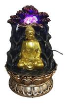 Fonte De Agua Buda Com Flor De Lótus 7 Chakras Quedas 30cm Fonte De Agua Buda Com Flor De Lótus 7 Chakras Quedas 30cm