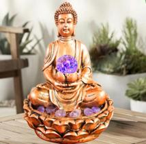 Fonte De Agua Buda Dourado Ouro Grande- Flor De Lotus 40cm Fonte De Agua Buda Dourado Ouro Grande- Flor De Lotus 40cm