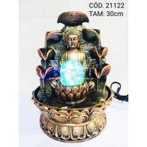 Fonte de Água Buda Hindu com Flor de Lótus 8 Quedas Bivolt 27,5cm