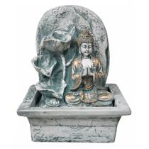 Fonte De Água Buda Hindu Zen 3 Quedas Folhas Plantas Resina