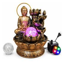 Fonte de Água Buda LED 29cm Paz e Prosperidade em Resina Bivolt Fonte de Água Buda LED 29cm Paz e Prosperidade em Resina Bivolt