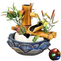 Fonte De Agua Cascata 2 quedas Bambu Flor Lotus Decoracao - NoBrand