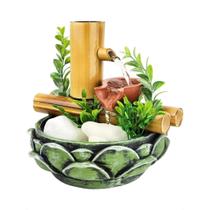 Fonte De Agua Cascata 2 quedas Bambu Flor Lotus Decoracao - NoBrand