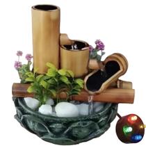 Fonte De Agua Cascata 2 quedas Bambu Flor Lotus Decoracao - NoBrand