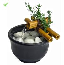 Fonte De Agua Cascata Biqueira Em Bambu Decoracao Novidade