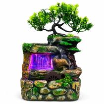 Fonte De Água Cascata Decorativa Tamanho Médio 4 Quedas Moinho Relaxante Moinho