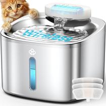 Fonte de água Cat Oneisall em aço inoxidável de 3,5 L sem fio