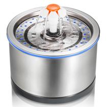 Fonte de água Cat Piettie 2.5L LED de aço inoxidável
