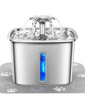 Fonte de Água Cat Veken 2,8L em Aço Inoxidável com Filtros