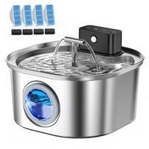 Fonte de água Cat Voluas em aço inoxidável 3.2L sem fio