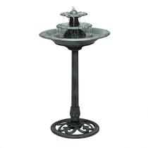 Fonte de água com pedestal de 3 camadas no piso externo e banheira para pássaros Fonte de água com pedestal de 3 camadas no piso externo e banheira para pássaros