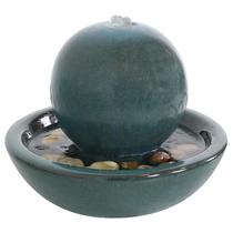 Fonte de água de mesa interna Sunnydaze 18 cm cerâmica verde Fonte de água de mesa interna Sunnydaze 18 cm cerâmica verde