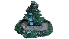 Fonte de agua de Resina Média Cascata de pedras cor Verde - Decore Casa