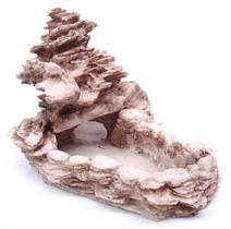 Fonte De Agua De Resina Modelo Pedra Mini Marrom