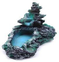 Fonte De Agua De Resina Modelo Pedra Mini Verde