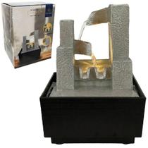 Fonte de agua decorativa 4 quedas com led casal real bivolt 18x13x12cm - NEWWAY