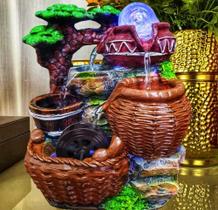 Fonte De Água Decorativa Cascata 3 Quedas 21cm Bivolt Decor