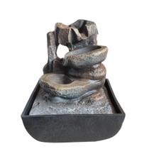 Fonte de Água Decorativa Cascata 3 Quedas Pedra 18cm Bivolt