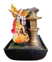 Fonte De Água Decorativa Cascata Arcanjo Miguel Decor