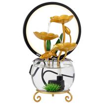 Fonte de água decorativa cascata queda d'agua com led ring light pequena relaxante feng shui