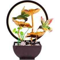 Fonte de água decorativa cascata queda d'agua led ring light pequena relaxante feng shui flor lotus Fonte de água decorativa cascata queda d'agua led ring light pequena relaxante feng shui flor lotus