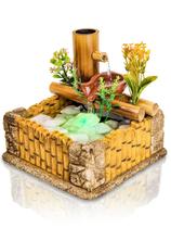 Fonte De Agua Decorativa Chafariz Cascata Natural Bambu Zen