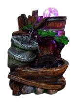 Fonte de Água Decorativa Led Cascata Paisagem Relaxante