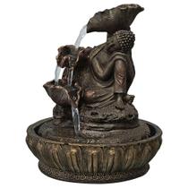 Fonte de Água Decorativa Resina 3 Quedas do Buda Sonhador