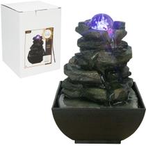 Fonte de agua decorativa rocha com led bivolt 18x13x13cm