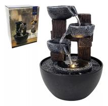 Fonte De Agua Decorativa Stone 3 Quedas Com Led Casal Bivolt