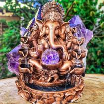 Fonte De Água Ganesha Flor De Lótus 6 Quedas Bivolt 7 Chakras - Althea Arte Decor