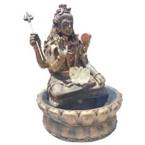 Fonte de Água Indiana em Resina com Bomba de Regulagem Deus Shiva