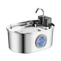 Fonte De Água Inteligente Sem Fio Em Aço Inoxidável Para Gatos 3.2L Dispensador Automático De Bebida