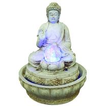 Fonte De Água Natural Buda Da Paz Com Bola E Led 01093