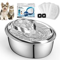 Fonte de água para animais de estimação ORSDA em aço inoxidável 3L para gatos, cães Fonte de água para animais de estimação ORSDA em aço inoxidável 3L para gatos, cães