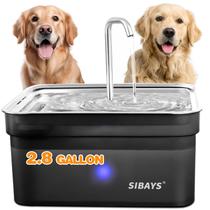 Fonte de Água para Cães Grandes SIBAYS - 10,5L com Tigela de Aço Inoxidável Fonte de Água para Cães Grandes SIBAYS - 10,5L com Tigela de Aço Inoxidável