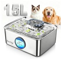 Fonte de água para cães Kastty FS79 15 L em aço inoxidável com LED Fonte de água para cães Kastty FS79 15 L em aço inoxidável com LED