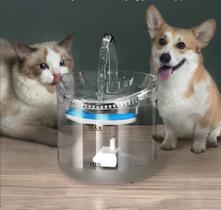Fonte De Água Para Gatos Bebedouro Pet Com Filtro Automático Torneira Transparente 2L - cn fabrica
