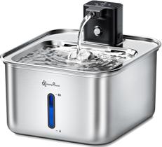 Fonte de Água para Gatos DownyPaws 3L em Aço Inoxidável Sem Fio Fonte de Água para Gatos DownyPaws 3L em Aço Inoxidável Sem Fio