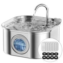 Fonte de Água para Pets NautyPaws em Aço Inoxidável 3,2 L Filtrada Fonte de Água para Pets NautyPaws em Aço Inoxidável 3,2 L Filtrada