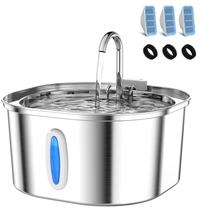 Fonte de água PEKTACO 3.2L de aço inoxidável para cães e gatos Fonte de água PEKTACO 3.2L de aço inoxidável para cães e gatos