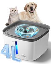 Fonte de água PETEMPO Cat/Dog 4L com filtro e LED cinza claro