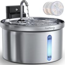 Fonte de Água Sem Fio para Gatos FEELNEEDY - 3,5L em Aço Inoxidável Fonte de Água Sem Fio para Gatos FEELNEEDY - 3,5L em Aço Inoxidável