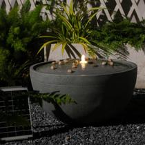 Fonte de água solar para área externa Tankana 60 x 60 x 33 cm cinza