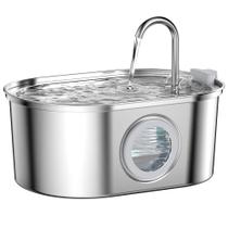 Fonte de água SOOFPET Cat em aço inoxidável 3.2L com janela