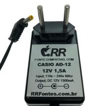Fonte de alimentação 12Vdc para teclado Casio AD-12UL modelo WK-1600 - RRFontes