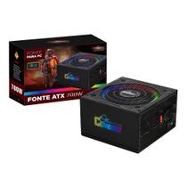 Fonte de Alimentação ATX 700W Bivolt Manual com Led RGB - CB-201RGB Fonte de Alimentação ATX 700W Bivolt Manual com Led RGB - CB-201RGB