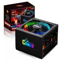 Fonte De Alimentação Atx Potência 600w Iluminação Rgb Cor Preto Fonte De Alimentação Atx Potência 600w Iluminação Rgb Cor Preto