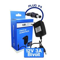 Fonte de Alimentação Bivolt 3A/36W 12V Entrada P4 MBLED