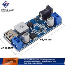 Fonte De Alimentação DC-DC Ajustável 24V 12V Para 5V 5A Conversor Buck Módulo De Carregamento USB